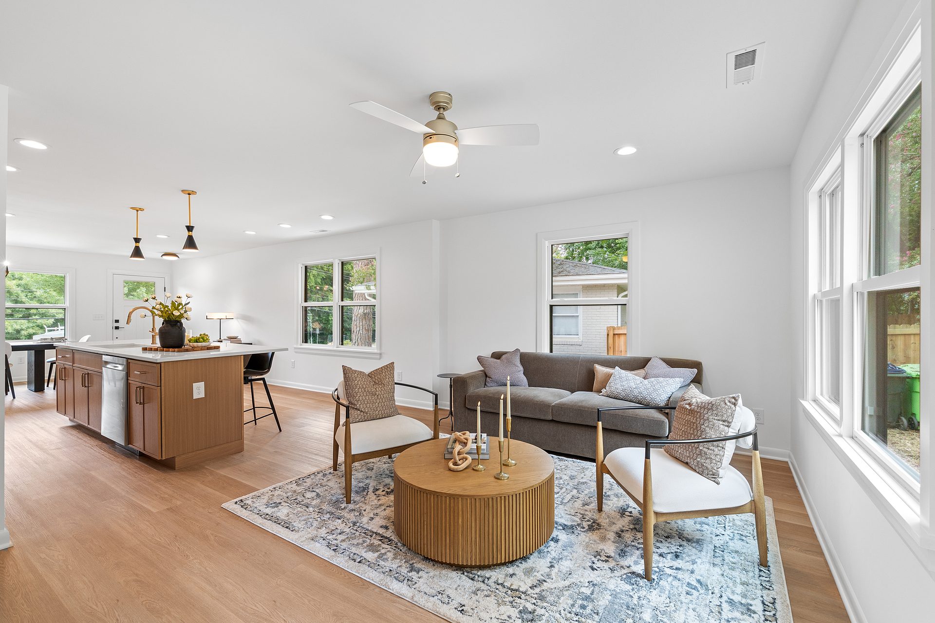 420 Peyton Street — Range & marble backsplash
